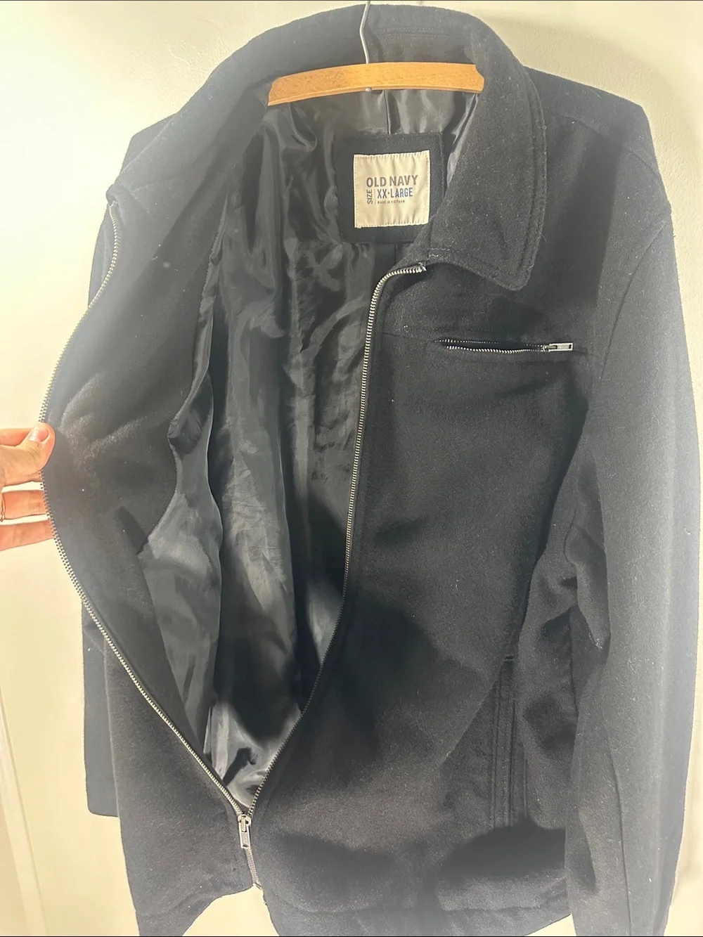 Old Navy Black Full-Zip Collared Bomber Jacket Men's XXL